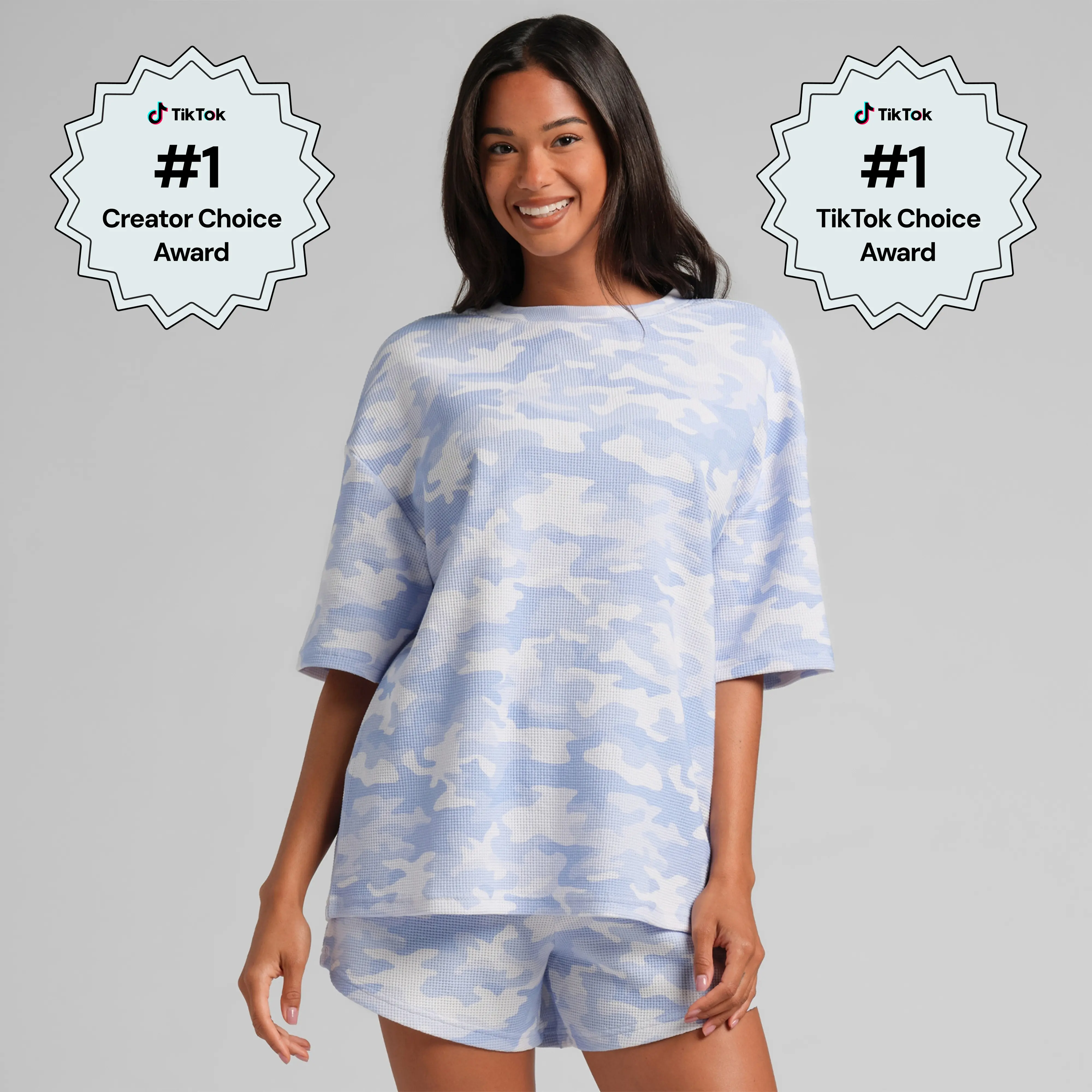 Comfrt | Waffle Lounge Tee | Textured Waffle Knit Casual Fit Loungewear Top