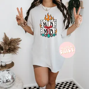 Dice flame mama graphic tee