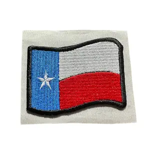 Texas Flag Embroidered Hat Patch - Red, White & Blue Design with Star - Patch for Hat Lacing