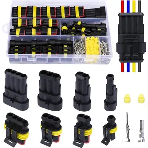 352PCS Waterproof Car Electrical Connector Terminals Kit 1/2/3/4 Pin Male Female Wire Connectors for Car Truck Motorcycle Boat Marine