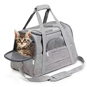 Portable Cat Carrier, Transparent Breathable Foldable Pet Bag, Crossbody Carrying Dog Bag, Washable Lightweight, Puppy Carrier Purse //