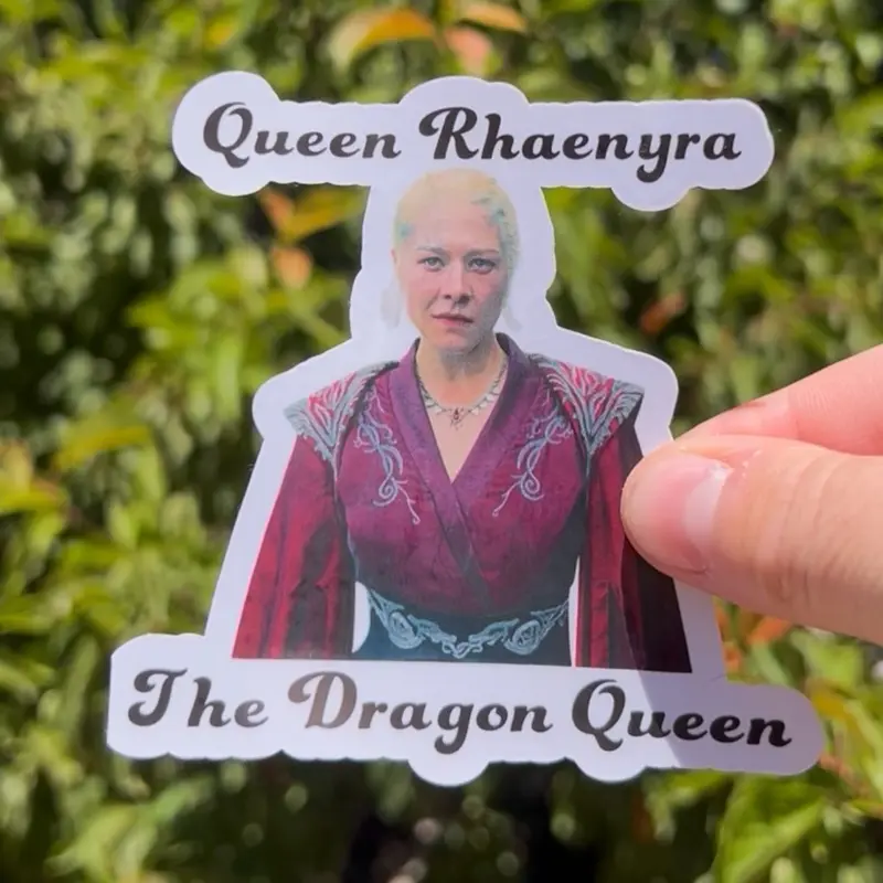 House of the Dragon Queen Rhaenyra The Dragon Queen Waterproof, UV-resistant Handmade Sticker