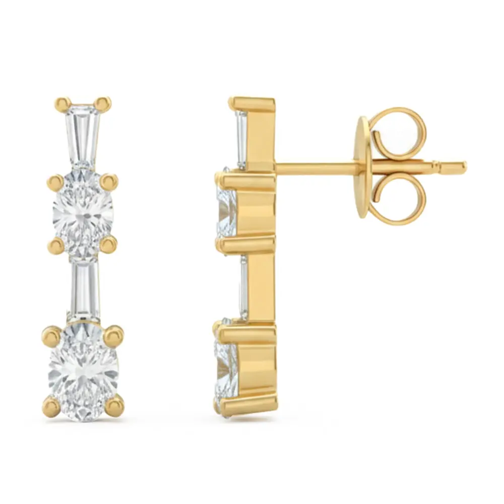 .61ct 14K Yellow Gold Lab Grown Diamond Earrings