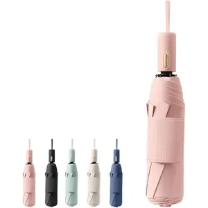 Style Travel Compact Folding Umbrella with 7CM(2.76in) Hook and Loop Strips/8Ribs/Lightweight Portable/Auto Open Close/UV Protection/UPF 50/Parasol//Rain Sun/Backpack//Women