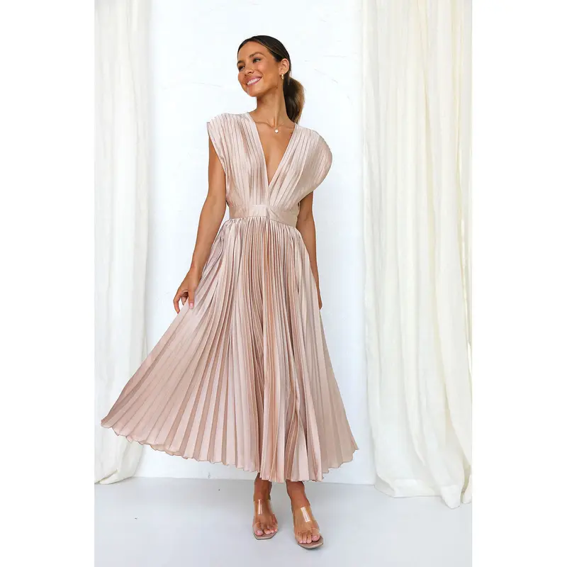open lace back dress Pink Dress - Sleeveless maxi dress