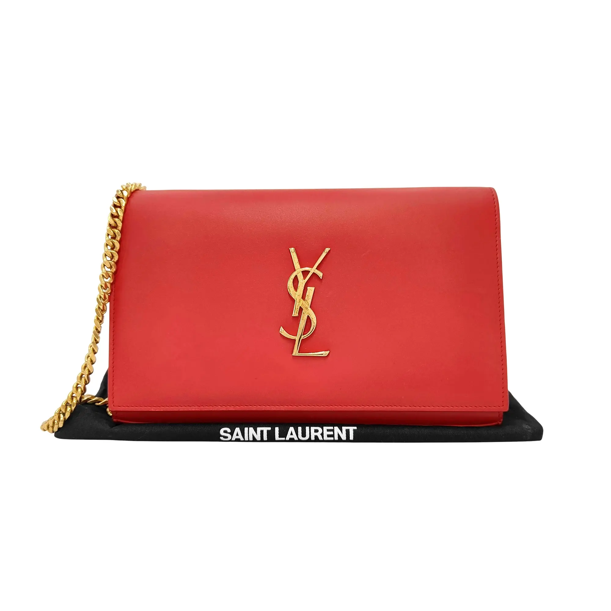 Pre-owned Yves Saint Laurent Leather Backpacks YSL Monogram Calfskin Kate Wallet on Chain (2260001035960)