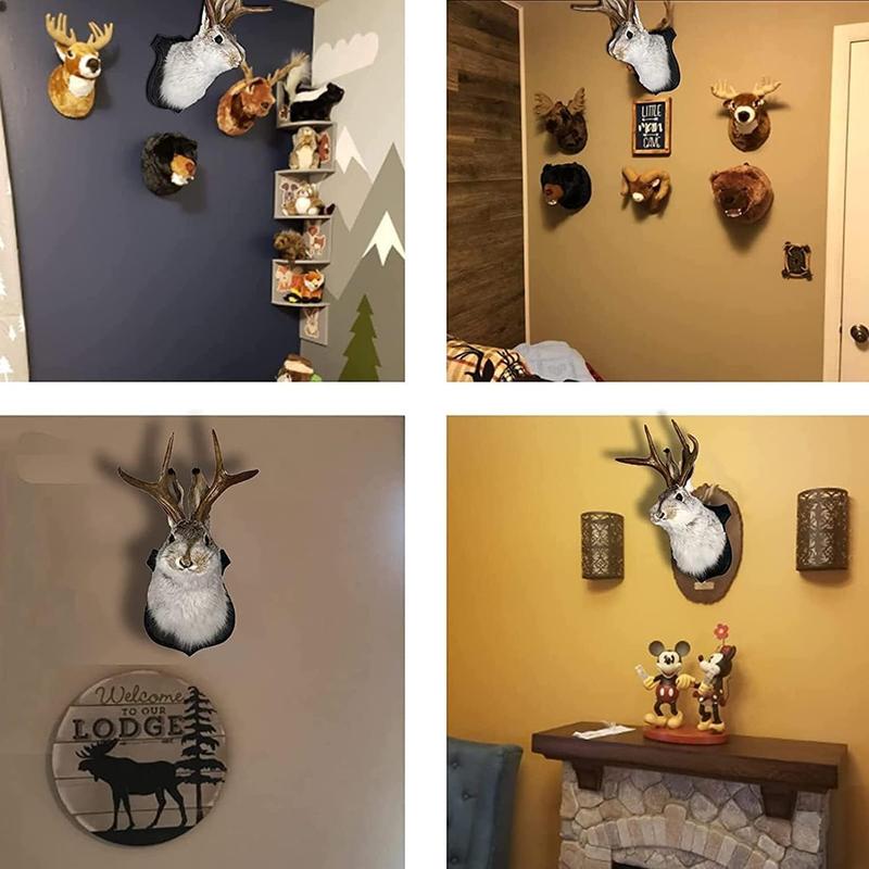 YXMKJOS Jackalope Mount Resin Deer Head Wall Decor for Home Wall Decoration Unique Animal Wall Mount