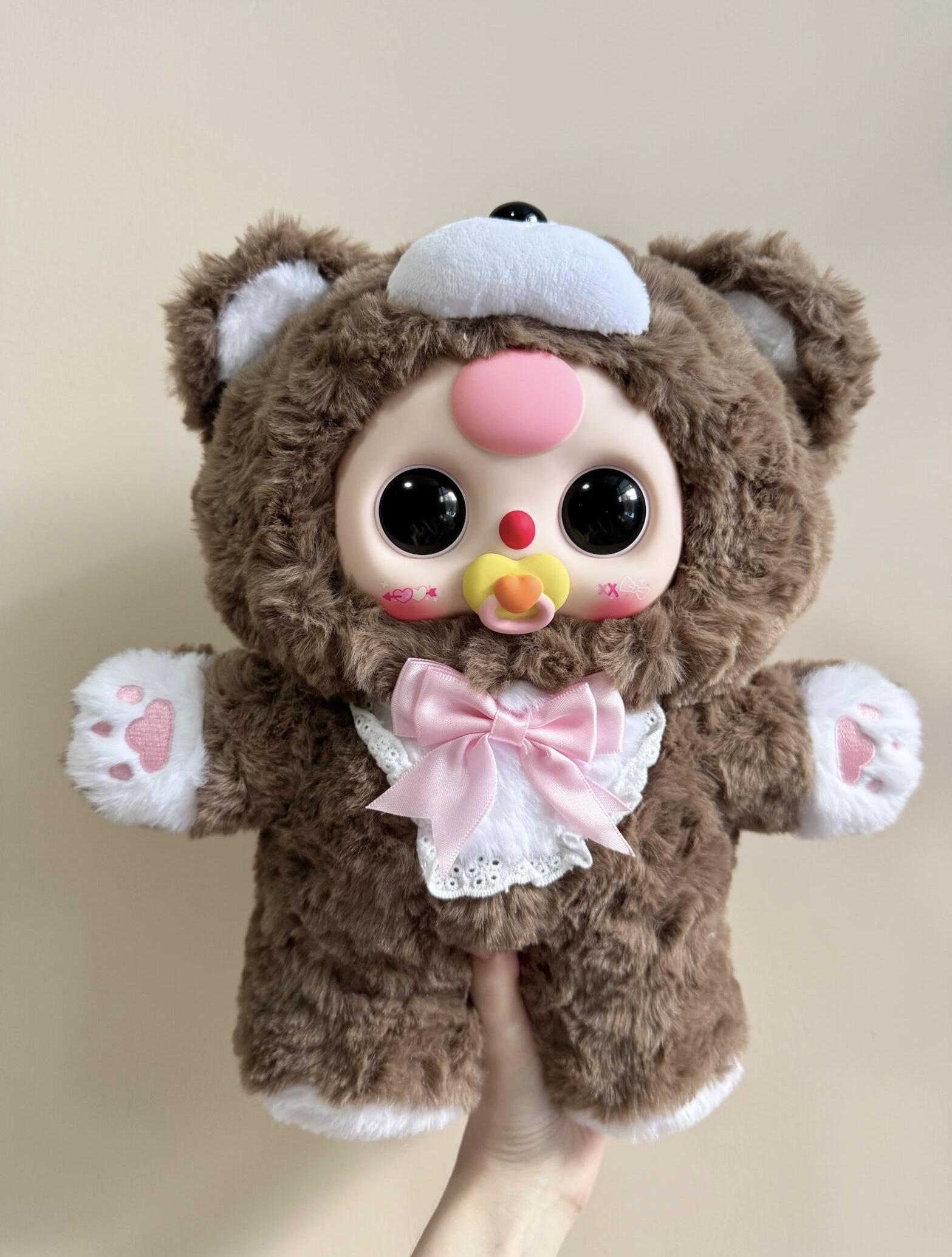 Baby Three-Sugar baby 400% V4 Plush toy doll ，Stuffed Anima，Backpack or clothing decoration，Soft Furry Collectibles，Stuffed Animal，Bunny Plush Dolls