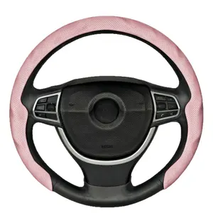 Universal Fit Car Nappa Leather Steering Wheel Cover with Perforations Non-Slip Breathable for Men and Women Comfort Year-Round Use