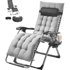 VEVOR Zero Gravity Chair, 33 inch Zero Gravity Recliner Lounge Chair for Indoor and Outdoor, Adjustable Anti Gravity Chair with Cushion, Headrest, Footrest, and Cupholder, 500 lbs, BlackVEVOR Super Brand Day