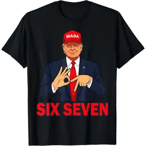 Funny Trump 67 Meme Costume Six Seven T-Shirt Crewneck Man