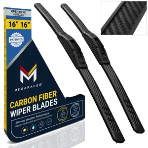 Patented OEM Carbon Fiber Windshield Wipers Blades 16"+16" | Fits Jeep Wrangler Gladiator 2018-2025 | Front Automotive Replacement Windshield Wiper Blades for my Car Limpiaparabrisas De Carro | 2 Pack