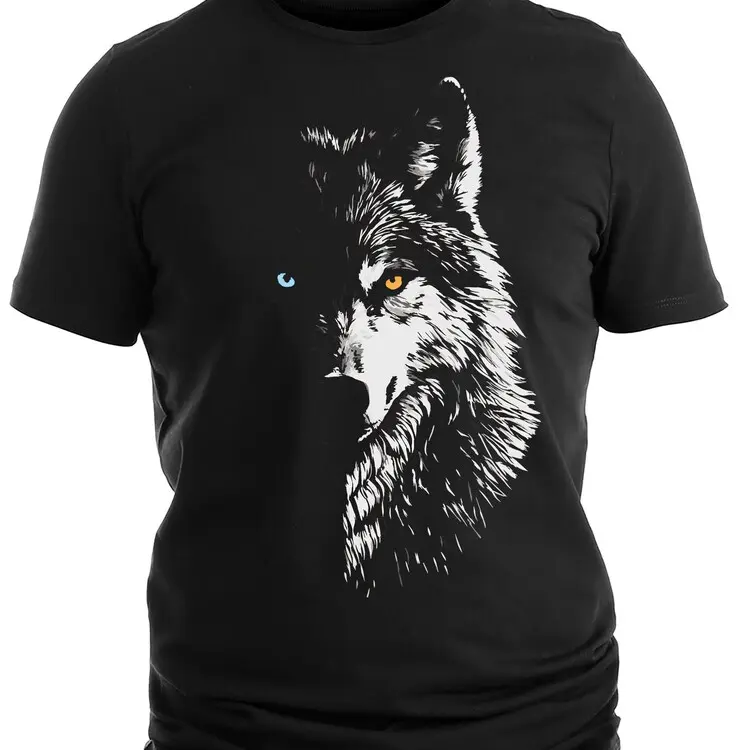 Mens Wolf fashion print fashion gift for boyfriend , gift for husband, 3d wolf t-shirt, gift for him