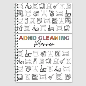 ADHD Cleaning Planner for Adults – Home Cleaning Schedule Book with Daily/Weekly/Monthly Checklists, Chore & Task Routine Tracker, Declutter & Home Organization Notebook(1pc)