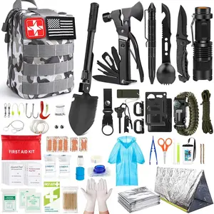 Survival Kit, 275 Pcs Survival Gear First Aid Kit Survival Gear and Supplies Emergency Kit for Earthquake Camping Essentials Supplies, Outdoor Adventure, Hiking, Hunting, Gifts for Men Women