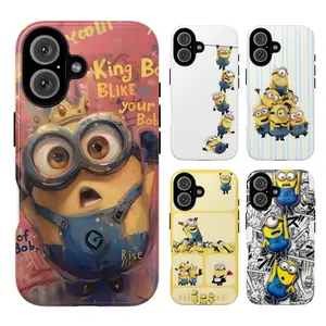 Cute Minions Stacked Phone Case Yellow Cartoon Protective Cover for iPhone 16 Pro Max 15 14 13 12 11 X Samsung Galaxy S25 S24 S23 S22 S21 Waterproof Durable