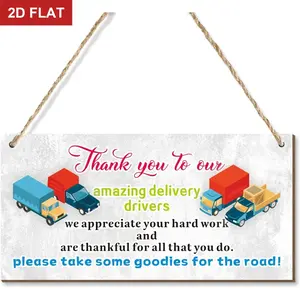 Thank My Driver Sign, Delivery Driver Snack Sign With Thank You Rustic Wood Sign Front Door Outdoor Yard Sign Package Delivery Boxes Mail Box Sign Signage 11.8x5.9 In