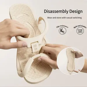 Foldable Slippers for Women and Men, Portable Non-Slip Indoor Outdoor House Shoes for Travel Business Trip Bathroom Guest Use, Space Saving Compact Storage Slides, Lightweight Personal Everyday Essential Slippers