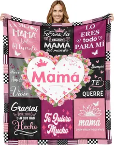[SummerVibes] JOOCAR Regalos para Mamá, Regalos para Mama En Español, Birthday Gifts for Mom in Spanish, Feliz Dia De Las Madres, Mom Gifts from Daughter Son, Mom Mama Gifts Blanket, Home Decor