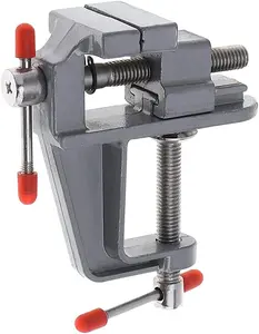 Bench Clamps,Mini Table Bench Vise Swivel Lock Clamp Craft Hobby Craft Repair Tool Adjustable Portable Work Bench Vise Tool Drill Clamp,Silver