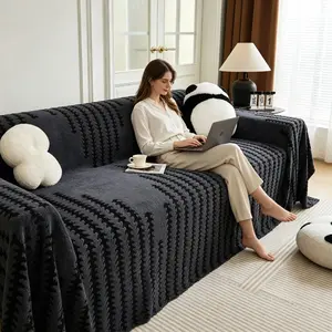 Modern Minimalist Couch Protector | Plush Grey Throw for Mid-Century Vibes