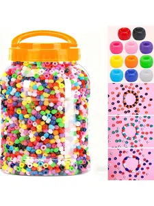 3900pcs 9mm Rainbow Pony Beads, Bucket Packaging, Portable Storage, Ideal for Friendship Bracelets, Necklaces, Keychains, DIY Jewelry Making