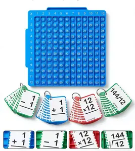 KIDGENIUS 2-in-1 Math Toy Board & Flash Cards Set for Kids 1st-6th Grade Multiplication Division Addition Subtraction Anxiety Relief Fidget Function Stress Relief Educational Toy