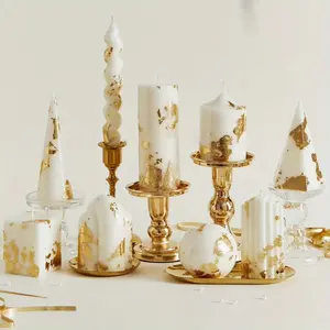 Luxury Gold Foil Cylindrical Soy Wax Candle, Long Burning Up to 40 Hours, Elegant Minimalist Style, Ideal for Christmas, Valentine’s Day, Weddings, Birthday Parties & Cozy Home Ambiance Decor