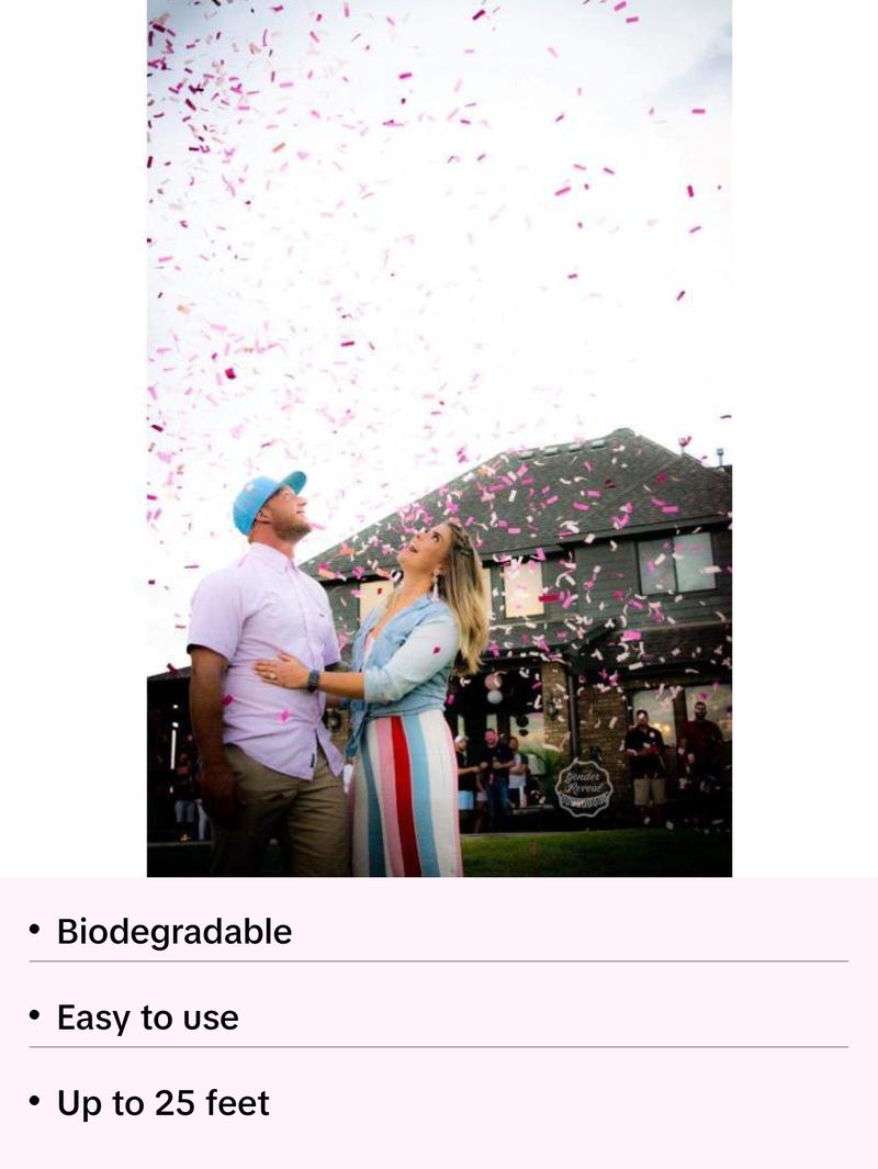 18" Pink Gender Reveal Confetti Cannon 18" Pink Gender Reveal Confetti Cannon