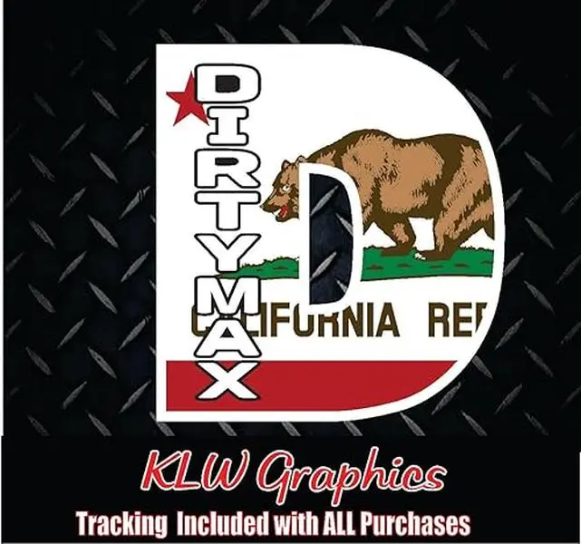 Dirtymax Duramax D California Flag Print Full Color Decal Sticker Turbo Diesel Truck 6.6 3.0 Crew Cab