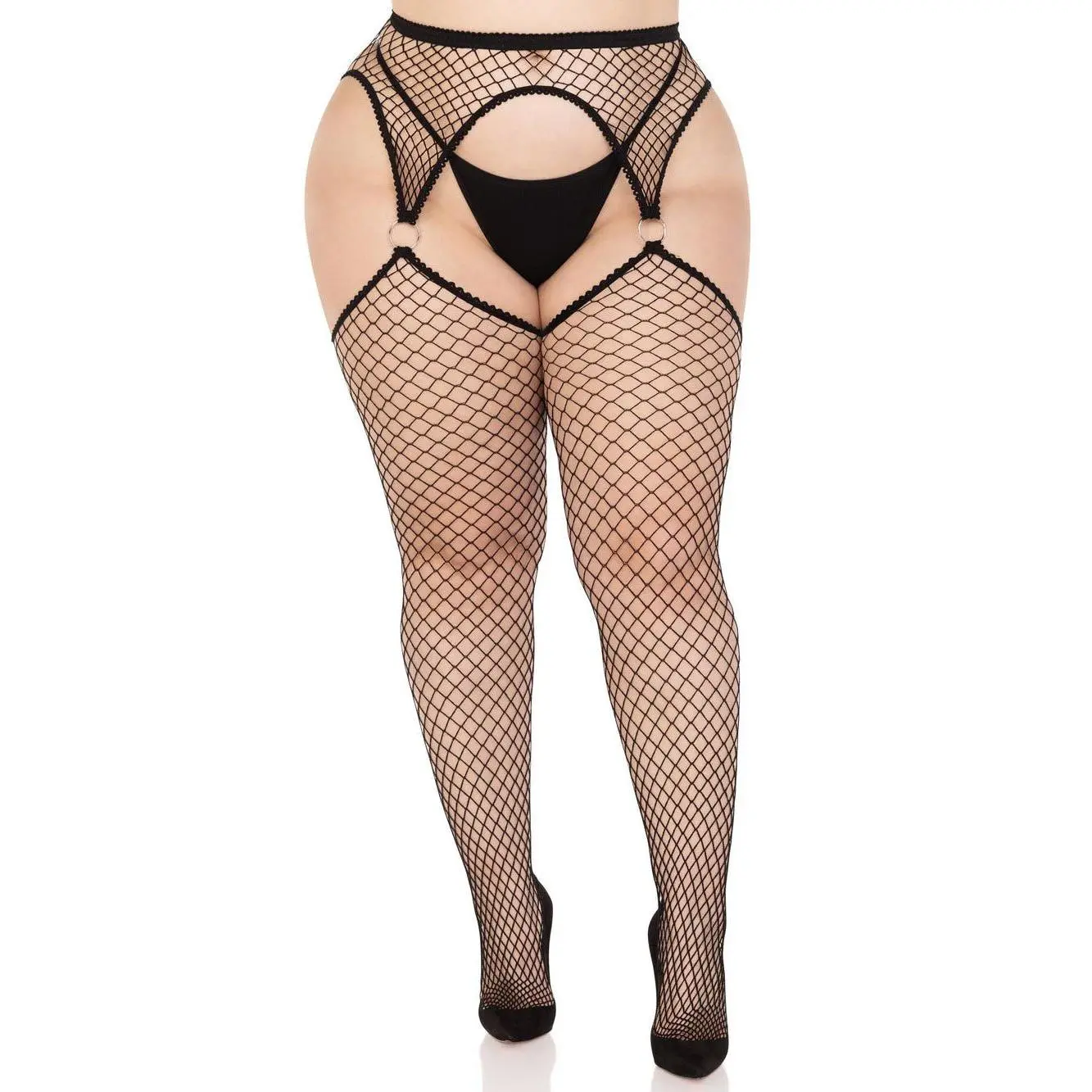 Fishnet O-Ring Garter Belt Stockings