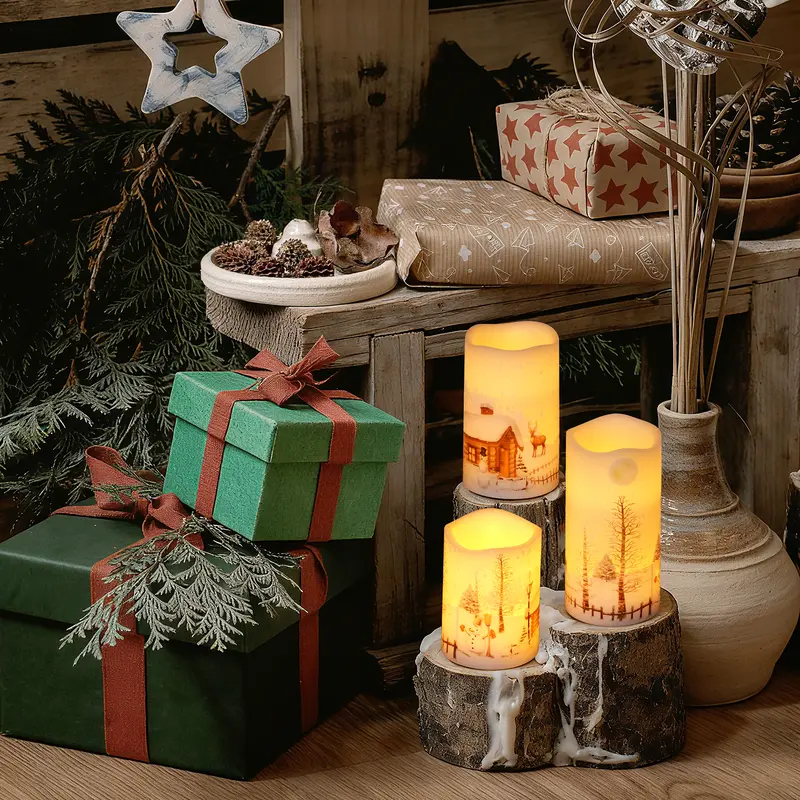 Homemory Classic Tree-Shape Flameless LED Candles, 2-Pack 8.5" Tree Décor Waxy Green Electric Candles with 6-Hour Timer, 4 Inches Thickest Battery-Operated for Cozy Little Christmas, Christmas Bedroom Decor, House Decor,home decor