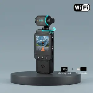 WiFi Pocket Camera 1080P HD Video 270 Degree Rotating Lens 6x Zoom IR Night Vision Motion Detection Loop Recording with 32GB Card for Sports Cycling Skiing