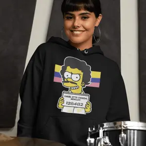 Pablo Simpson Animated Hoodie Midweight Cotton Pullover - Funny Parody Design