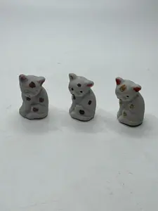 Set of 3 Miniature Japan Porcelain Kittens Cat Figurines Vintage Decor