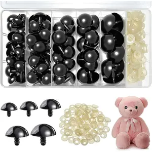 172 count Large Black Safety Eyes for Amigurumi Crochet - 18-30mm Plastic Doll Eyes with Washers, Assorted Sizes for DIY Stuffed , Teddy Bears, Plush Dolls, and Craft Making Supplies