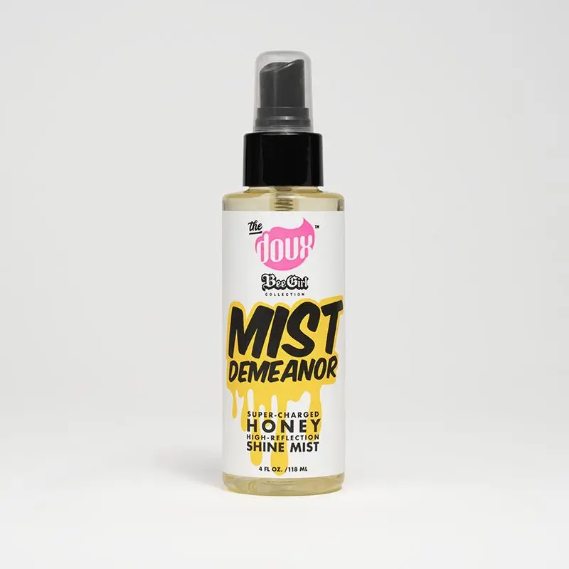 The Doux Mist Demeranor™ Sweet Honey Shine Heat Protectant Spray - Nourishing Frizz-Free Mist with Lactic Acid, Isopropyl Palmitate, Ascorbic Acid (Vitamin C), Keratin for Dry Hair, Humidity-Resistant, Delivers Smooth Glossy Results (Haircare Treatment),,