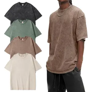 FLYGO 1/4 Pack Men Women Oversized Tshirts for Men Acid Wash Loose Fit Vintage Cotton Heavyweight T Shirts Baggy Tees Unisex Tops Casual Soft