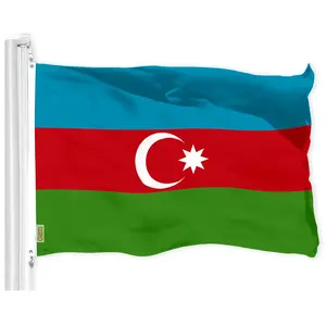 G128 Azerbaijan Azerbaijanis Azeris Flag | 3x5 Ft | LiteWeave Pro Series Printed 150D Polyester | Country Flag, Vibrant Colors, Brass Grommets, Thicker and More Durable Than 100D 75D Polyester