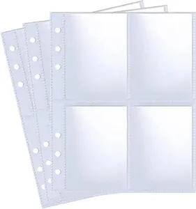 30 Pack 240 Pockets 2.5x3.5 Photocard Sleeves for 6 Ring A5 Binder, Ultra-Clear K-pop Photocard Sleeves, Double-Sided 4 Pocket Photo Pages, Top Loading Photo Sheet Protector for Photos, Trading Cards