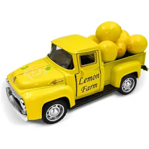 Lemon Truck Decor with Mini Fake Lemons Lemon Decorations for Home Kitchen Farmhouse Tabletop Centerpiece Summer Tiered Tray Decor Lemonade Stand Decorations Amalfi Coast Party Favor, Yellow