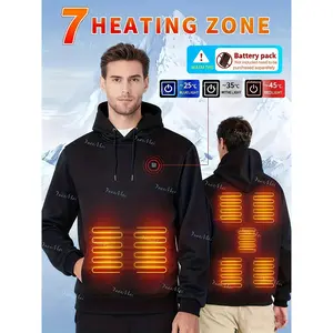 BIGWIG Electric Heating Hoodie, USB Rechargeable Smart Heated Jacket with Kangaroo Pocket, 3-Level Temperature Control, Unisex Warm Sweatshirt for Outdoor Workers and Casual Wear - Perfect Winter Gift