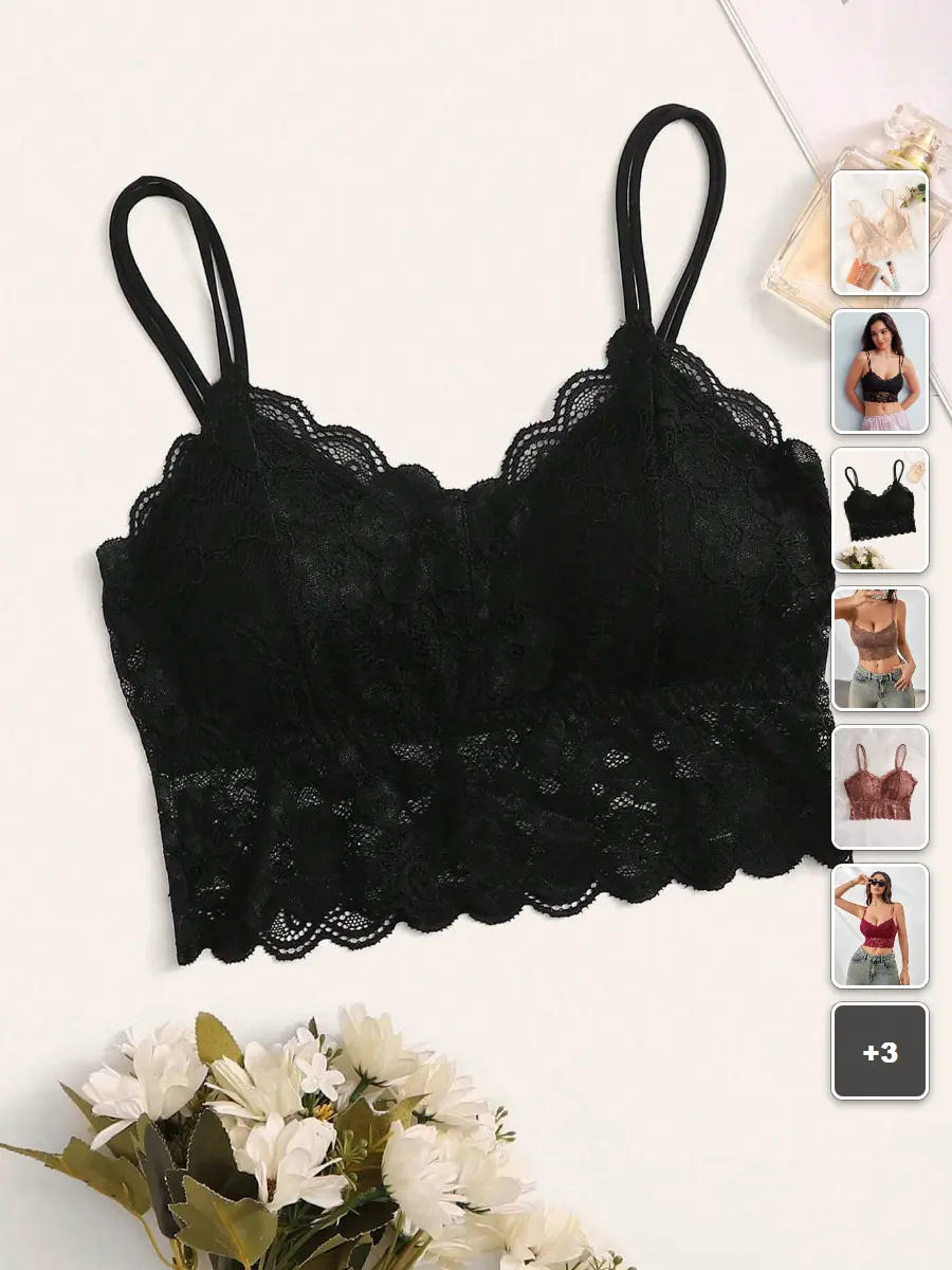 MEAUS Wireless Lace Bra Comfortable Bralette Everyday Loungewear