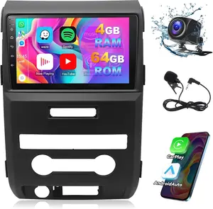 Upgraded 9" Android 13 Car Stereo for Ford F150 (2009-2014) - Wireless CarPlay, Android Auto, GPS, DSP, Bluetooth, SWC, 4GB+64GB, AHD Camera&Mic