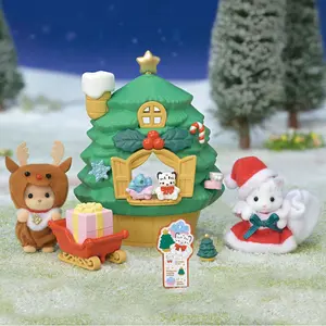 Calico Critters Baby Santa's Christmas Tree House, Doll Playset with 2 Figures and Accessories, Online Only