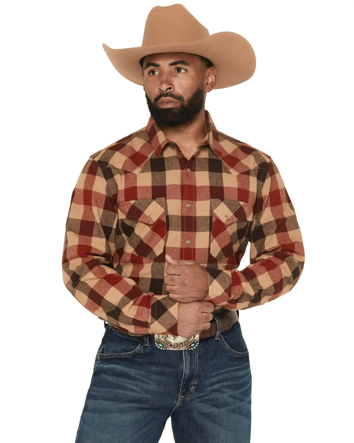 Pendleton Men's Men'S Boot Barn Wyatt Plaid Print Long Sleeve Snap - Ra1523-79731