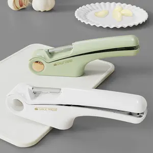 Garlic Slicer, 3 in 1 Garlic Slice,Vegetable Swivel Peeler,Garlic Press with Garlic Cleaner, Efficient Garlic Slicer Super Thin-Easy to Squeeze Clean,Stainless Steel Blades and Sturdy ABS