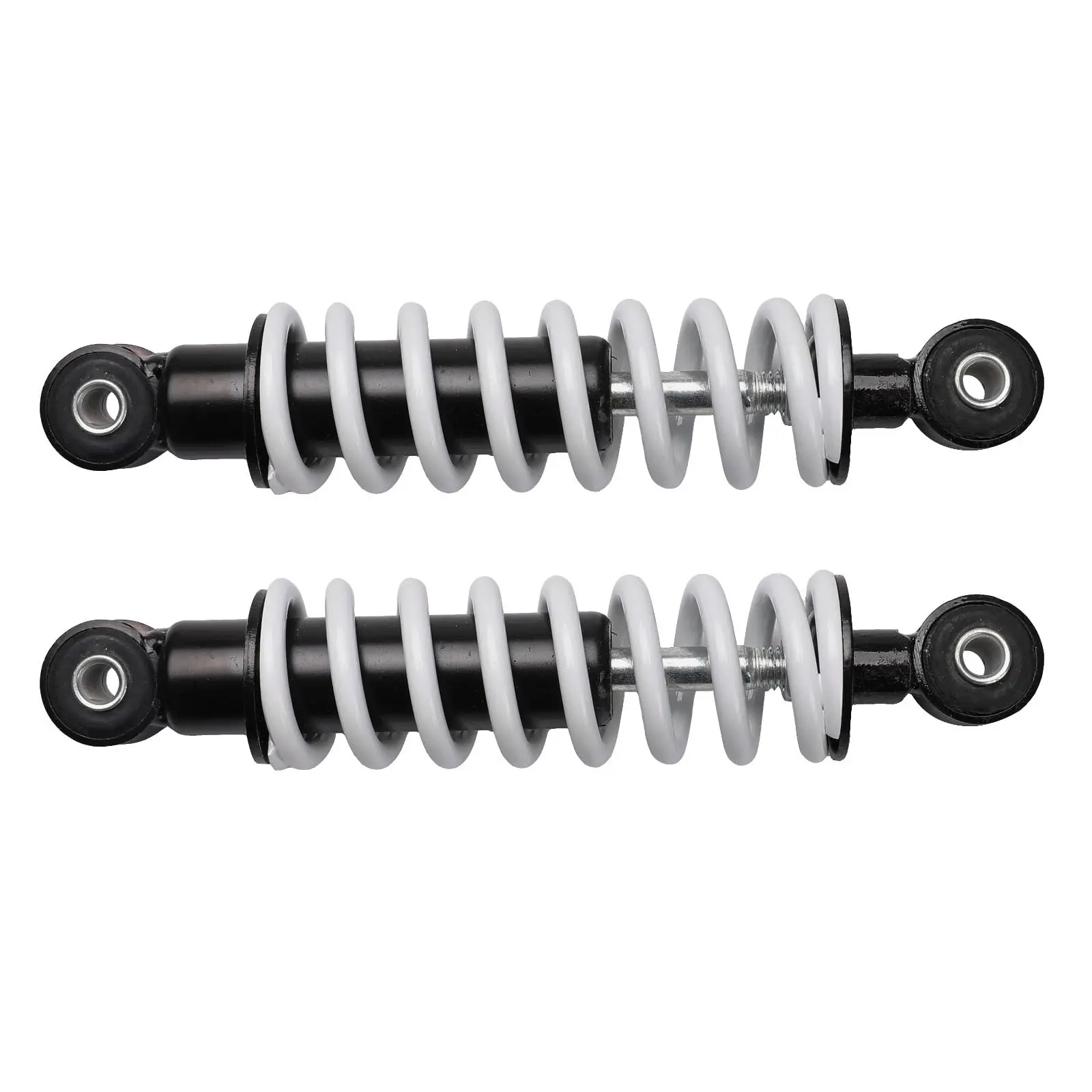 2PCS 185mm Rear Shock Absorbers – 350-400lbs Spring Suspension for Electric Scooter, Dirt Pit Bike, E-Bike, Quad, Trike, Moped, Golf Cart, Off-Road Motorcycle, ATV, UTV, Go Kart, Quad, Buggy – White