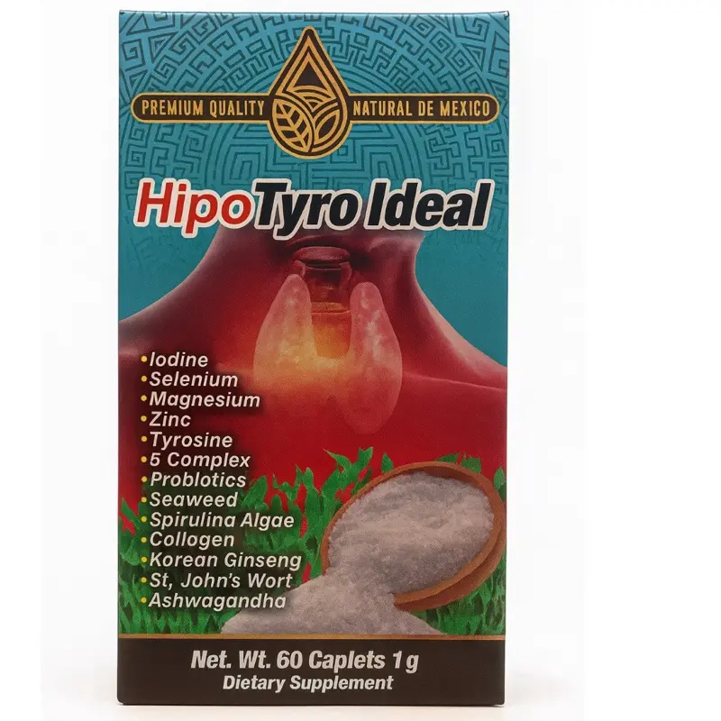 Hipo Tyroid Ideal Dietary  Supplement (60caplets) with Iodine Magnesium Zinc Selenium