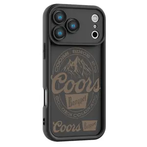 Vintage Coors Banquet Western Country Phone Case, Retro Beer Logo Print, Soft Black Frame Silicone Shockproof Anti-Scratch Full Protection Cover for iPhone 17 16 15 Pro Max 14 13 12 11 X Plus Mini&Samsung S26 25 24 23 22
